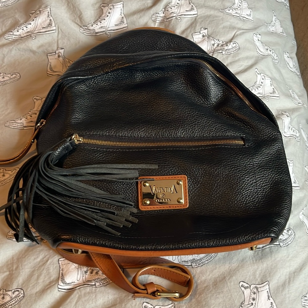 Leather backpack